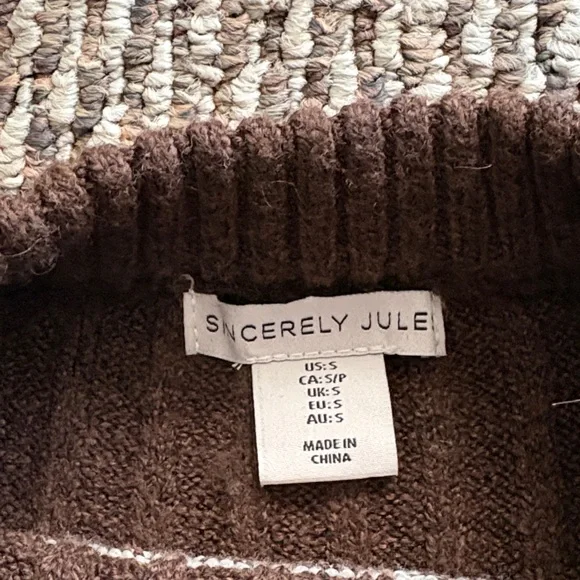 Sincerely Jules Chocolate and Cream Knit Sweater - Picture 2 of 2